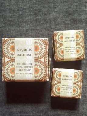 Organic Oatmeal Exfoliating Shea Butter Spa Bar Bath Soap Set Bars New US Made